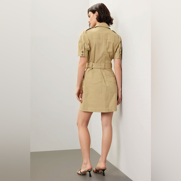 NWT Derek Lam Crosby Khaki Cargo Mini Dress Sz 0 - Picture 3 of 16